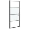 vidaXL Sprchov&eacute; dveře 81 x 195 cm napůl ml&eacute;čn&eacute; tvrzen&eacute; sklo čern&eacute;
