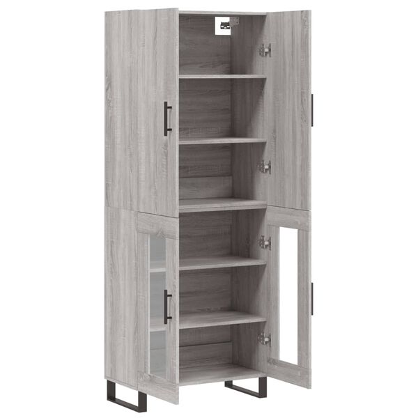 vidaXL Skř&iacute;ň highboard &scaron;ed&aacute; sonoma 69,5 x 34 x 180 cm kompozitn&iacute; dřevo