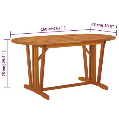 vidaXL Zahradní stůl 160 x 85 x 75 cm masivní eukalyptové dřevo