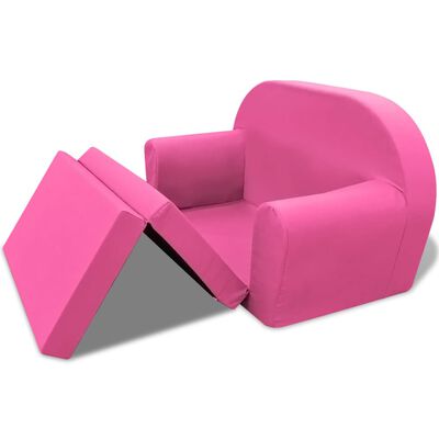 vidaXL Dětská rozkládací pohovka / lehátko, růžová