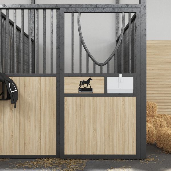 vidaXL St&aacute;jov&yacute; &scaron;t&iacute;tek se jm&eacute;nem čern&aacute; ocel