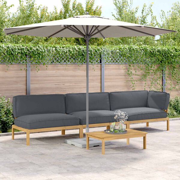 vidaXL Set pohovek s pol&scaron;t&aacute;řem 4 pcs Antracit Masivn&iacute; ak&aacute;tov&eacute; dřevo