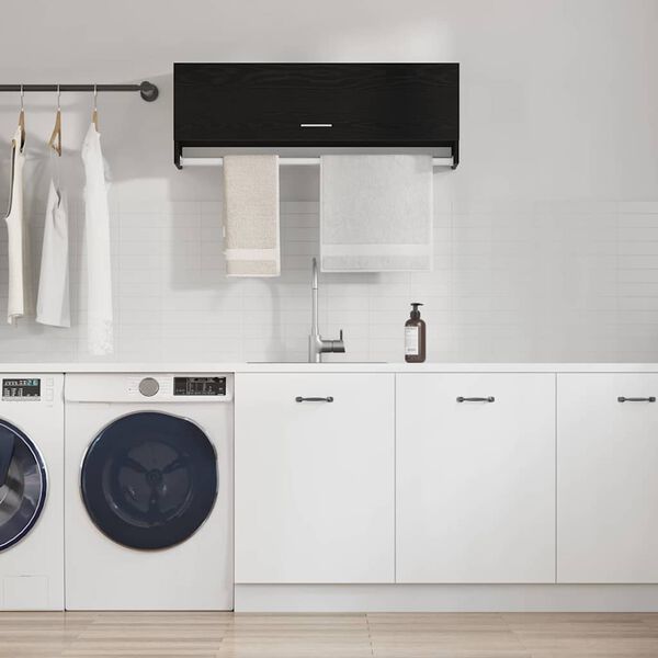 vidaXL &Scaron;atn&iacute; skř&iacute;ň Čern&yacute; dub 100 x 32,5 x 35 cm kompozitn&iacute; dřevo