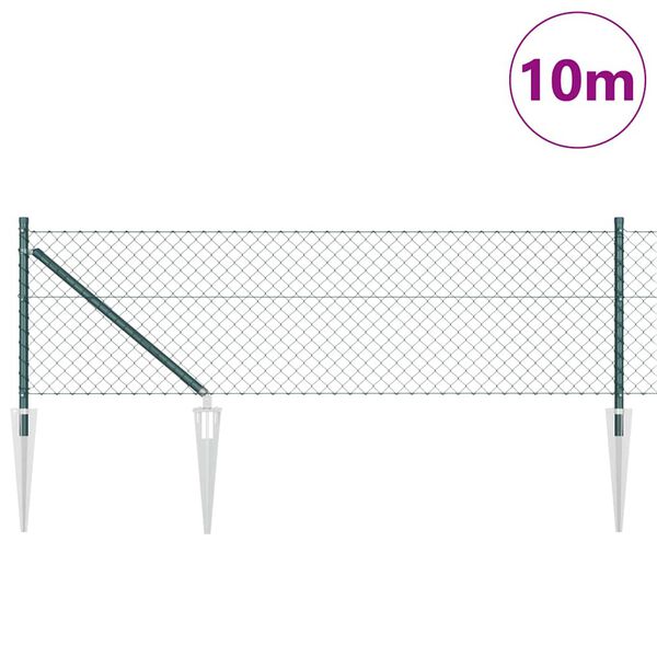 vidaXL Plotov&yacute; sloupek. Zelen&aacute; 10 x 0,8 m (mesh 40 x 40 mm) Ocel a PVC