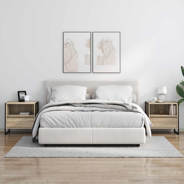 vidaXL Nočn&iacute; stolek Sonoma 50 x 39,5 x 50 cm kompozitn&iacute; dřevo