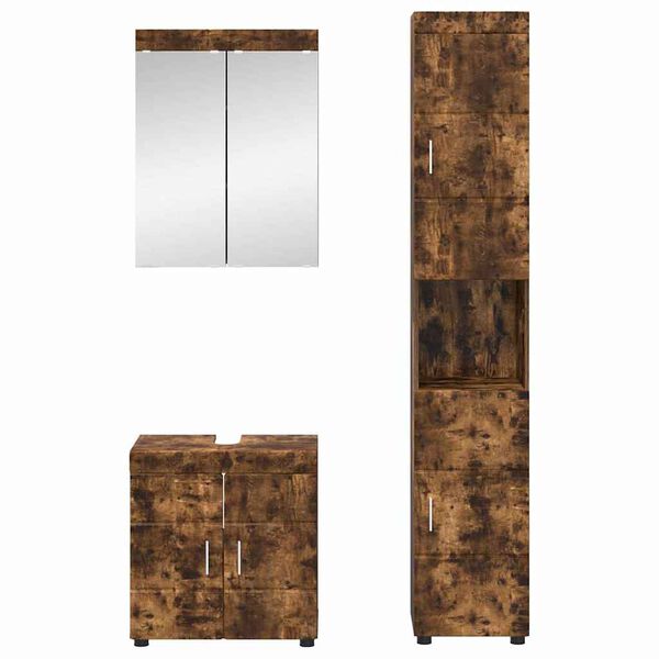 vidaXL Sada koupelnov&eacute;ho n&aacute;bytku TULUM Kouřov&yacute; dub kompozitn&iacute; dřevo