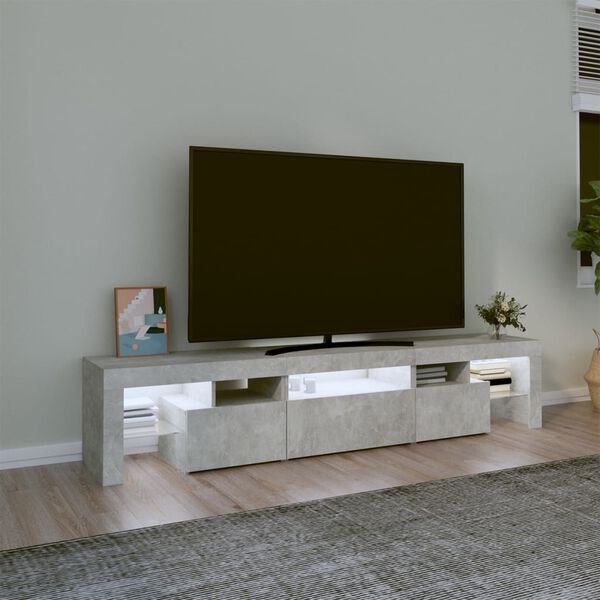 vidaXL TV skříňka s LED osvětlením betonově šedá 200x36,5x40 cm