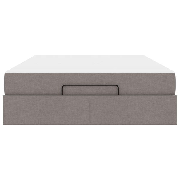 vidaXL Rám postele s matrací s matrací 2 pcs Taupe textil