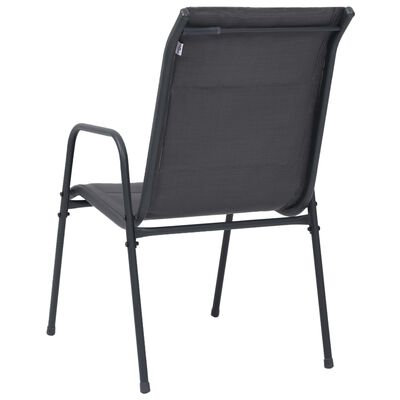 vidaXL Stohovatelné zahradní židle 4 ks ocel a textilen antracitové