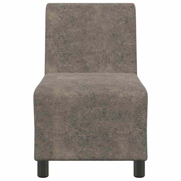 vidaXL Modul&aacute;rn&iacute; pohovka bez područek tmavě &scaron;ed&aacute; 55 cm uměl&aacute; semi&scaron;ov&aacute; kůže