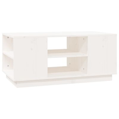 vidaXL Konferenční stolek bílý 90x49x40,5 cm masivní borové dřevo