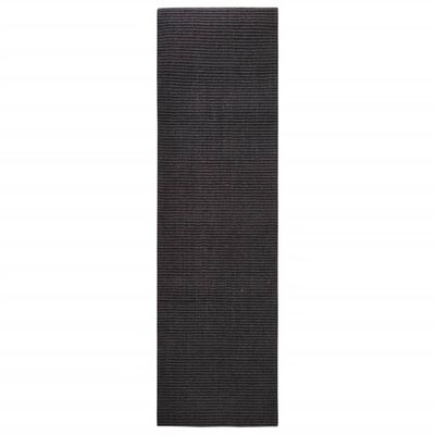 vidaXL Koberec přírodní sisal 100 x 350 cm černý