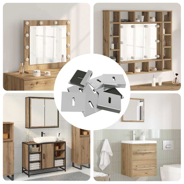 vidaXL Drž&aacute;k na zrcadlo 2 pcs Niklov&aacute; 35 x 30 x 8,3 mm Ocel