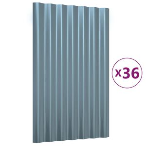 vidaXL Stře&scaron;n&iacute; panely 36 ks pozinkovan&aacute; ocel &scaron;ed&eacute; 60 x 36 cm
