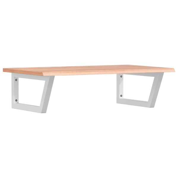 vidaXL Deska pod umyvadlo n&aacute;stěnn&aacute; ocel a masivn&iacute; dubov&eacute; dřevo