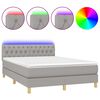 vidaXL Box spring postel s matrac&iacute; a LED světle &scaron;ed&aacute; 140x200 cm textil
