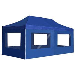 vidaXL Profesion&aacute;ln&iacute; skl&aacute;dac&iacute; party stan + stěny hlin&iacute;k 6 x 3 m modr&yacute;