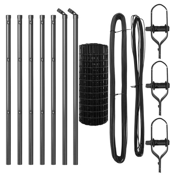 vidaXL Plot s sloupkem &Scaron;ed&aacute; 0,4 x 10 m Ocel a PVC