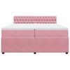 vidaXL Box spring postel s matrac&iacute; růžov&aacute; 200x200 cm samet