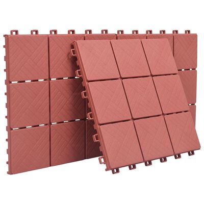 vidaXL Terasové dlaždice 10 ks červené 30,5 x 30,5 cm plast