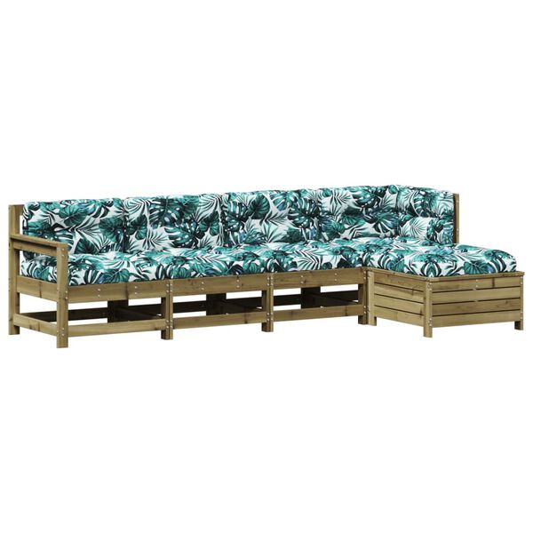 vidaXL 5d&iacute;ln&aacute; zahradn&iacute; sedac&iacute; souprava a podu&scaron;ky impregnovan&aacute; borovice