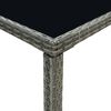 vidaXL Zahradní barový stůl šedý 130 x 60 x 110 cm polyratan a sklo