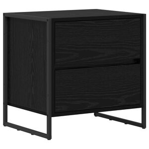 vidaXL Nočn&iacute; stolek Čern&yacute; dub 50 x 39.5 x 50 cm Kompozitn&iacute; dřevo