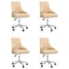 vidaXL Otočn&eacute; j&iacute;deln&iacute; židle 4 ks kr&eacute;mov&eacute; textil