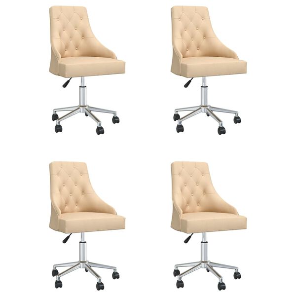 vidaXL Otočn&eacute; j&iacute;deln&iacute; židle 4 ks kr&eacute;mov&eacute; textil