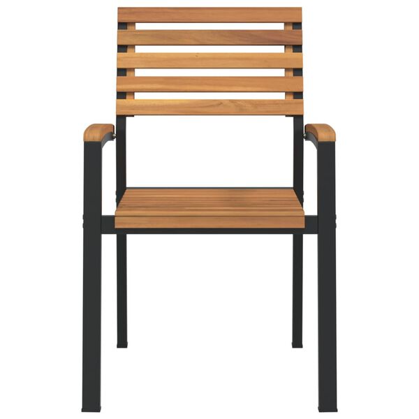 vidaXL Stohovatelné zahradní židle 2 ks masivní akáciové dřevo a kov
