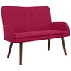 vidaXL Sofa pro dvě osoby V&iacute;no Červen&eacute; 115 x 61 x 87 cm Samet