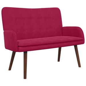vidaXL Sofa pro dvě osoby V&iacute;no Červen&eacute; 115 x 61 x 87 cm Samet