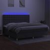 vidaXL Box spring postel s matrac&iacute; a LED tmavě &scaron;ed&aacute; 200x200 cm textil