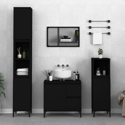 vidaXL Koupelnová skříňka černá 65 x 33 x 60 cm kompozitní dřevo