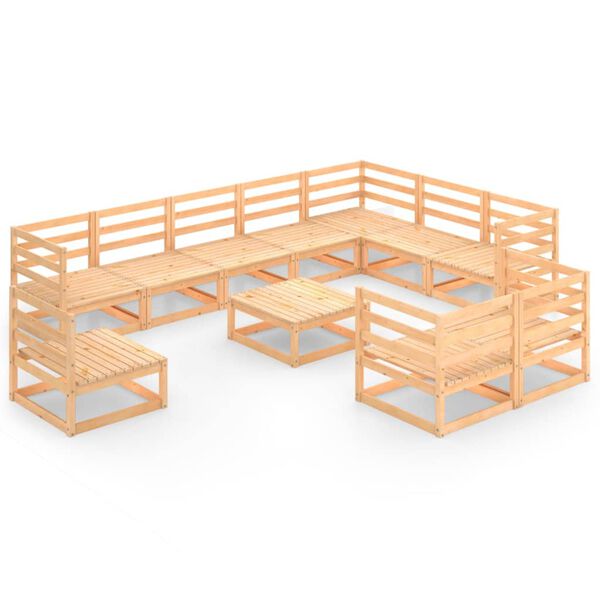 vidaXL 11d&iacute;ln&aacute; zahradn&iacute; sedac&iacute; souprava masivn&iacute; borov&eacute; dřevo