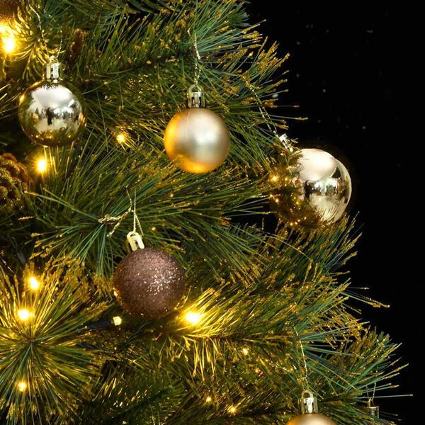 vidaXL Umělý sklápěcí vánoční stromek se 150 LED a koulemi 120 cm