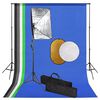 vidaXL Foto studio set se softboxy, fotopozad&iacute;m a reflektory