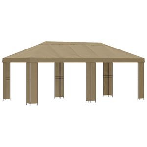 vidaXL Zahradn&iacute; alt&aacute;n 6 x 3 m B&eacute;žov&aacute; Polyester a ocel 190 gsm