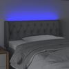 vidaXL Čelo postele s LED světle &scaron;ed&eacute; 103 x 16 x 78/88 cm textil