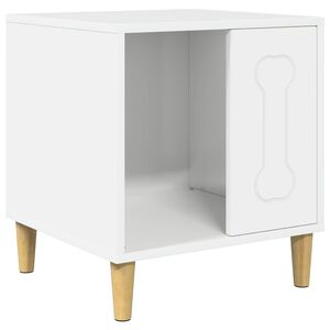 vidaXL Ps&iacute; dům Leskl&aacute; B&iacute;l&aacute; 44 x 42 x 49 cm kompozitn&iacute; dřevo