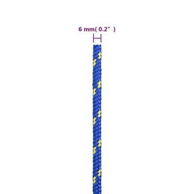 vidaXL Lodní lano modré 6 mm 250 m polypropylen