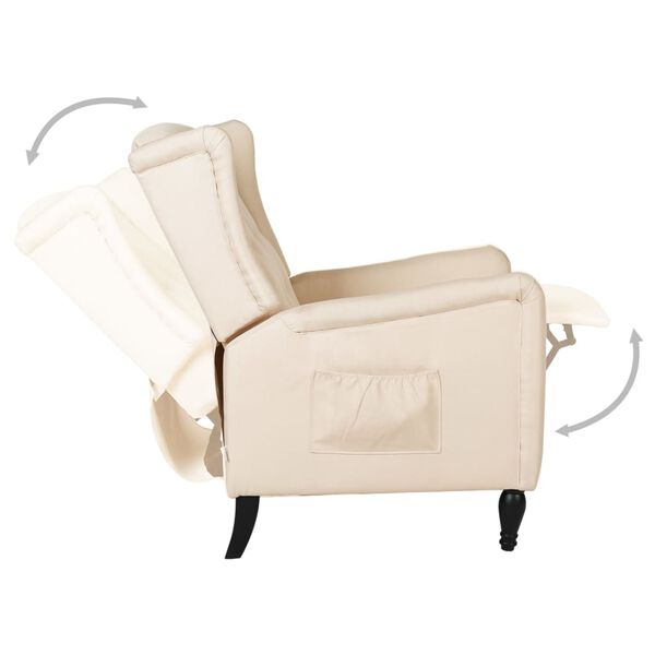 vidaXL Polohovac&iacute; křeslo kr&eacute;mov&eacute; textil