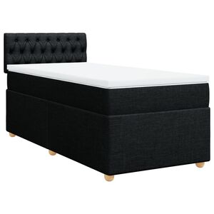 vidaXL Box spring postel s matrac&iacute; čern&aacute; Single textil
