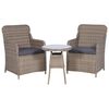 vidaXL 3d&iacute;ln&yacute; bistro set s podu&scaron;kami hněd&yacute; polyratanov&yacute;