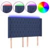 vidaXL Čelo postele s LED modr&eacute; 147 x 16 x 118/128 cm textil