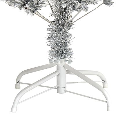 vidaXL Umělý vánoční stromek se stojanem stříbrný 150 cm PET