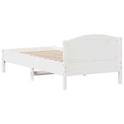 vidaXL Rám postele s čelem bílý 90 x 190 cm masivní borovice