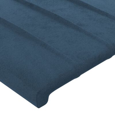 vidaXL Čelo postele s LED tmavě modré 83 x 16 x 78/88 cm samet