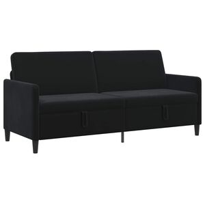 vidaXL Sofa s &uacute;ložn&yacute;m prostorem Čern&aacute; 192 x 78 x 87 cm Polyester