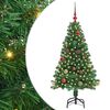 vidaXL Uměl&yacute; v&aacute;nočn&iacute; stromeček Zelen&aacute; 150 cm PVC, ocel a plast